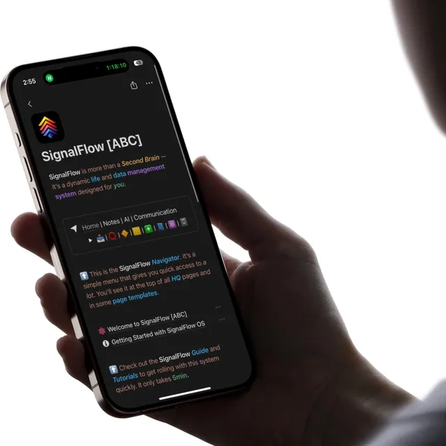 SignalFlow running on an iPhone, showing the Navigator and Signal Blocks